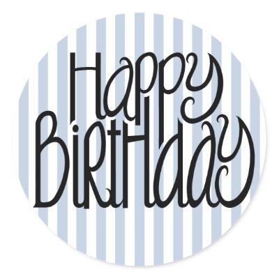 Happy Birthday Blue Stripes Sticker by floatinglemons