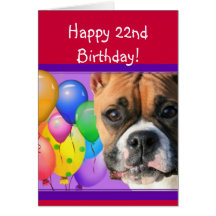 Happy birthday boxer dog greeting card