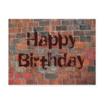 Happy Birthday brick wall Postcard