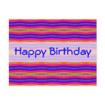 Happy Birthday bright pink blue postcards