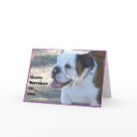Happy Birthday bulldog puppy greeting card