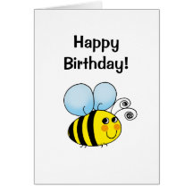 Happy birthday! (bumble bee) greeting cards