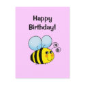 Happy Birthday! (bumble bee) postcards