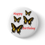 Happy  Birthday / Butterflies buttons