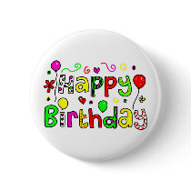 Happy Birthday Pinback Button