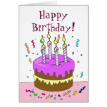 Happy Birthday! Cake 4 YEAR Cards