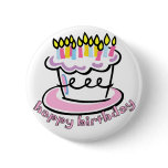Happy Birthday cake buttons