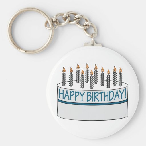 Happy Birthday Cake Key Chains