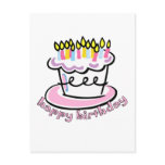 Happy Birthday cake postcards
