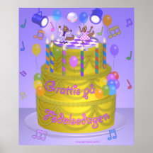 "Happy Birthday" cake (Swedish) Print