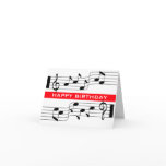 Happy Birthday Card Music Note Score White