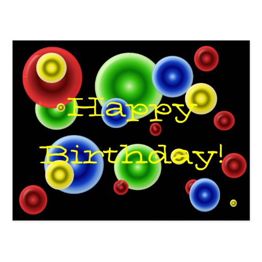 Happy Birthday Circles Post Cards