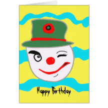 Happy Birthday Clown Cards