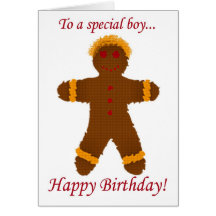 Happy Birthday cookie gingerbread man ginger boy Card