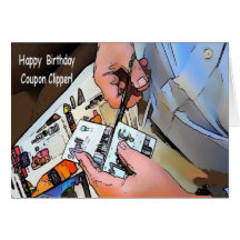 Happy Birthday Coupon Clipper Greeting Card