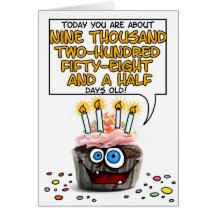Happy Birthday Cupcake - 25 years old Card