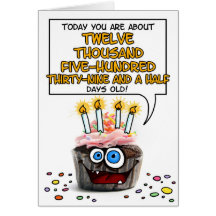 Happy Birthday Cupcake - 34 years old Greeting Card