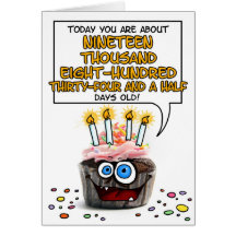 Happy Birthday Cupcake - 54 years old Cards