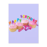 Happy Birthday Cupcake and Candles postcards