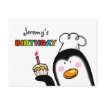 Happy Birthday cupcake penguin chef Postcards