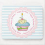 Happy Birthday Cupcakes Blue Stripes with Pink