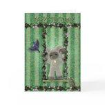 Happy Birthday cute little sheep on a swing cards