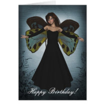 Happy Birthday Dark Angel Grunge Greeting Cards