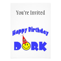 Happy Birthday Dork Party Hat Cards