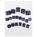 Happy Birthday Edward toy blocks in blue. flyers