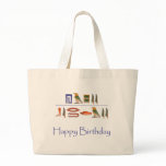 Happy Birthday Egyptian Hieroglyphics Bags