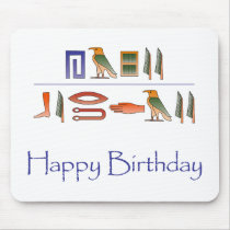 Happy Birthday Egyptian Hieroglyphics Mouse Pad