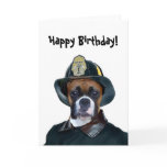 Happy Birthday Fireman boxer greeting card