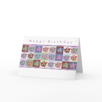 Happy Birthday Flower Patchwork Card