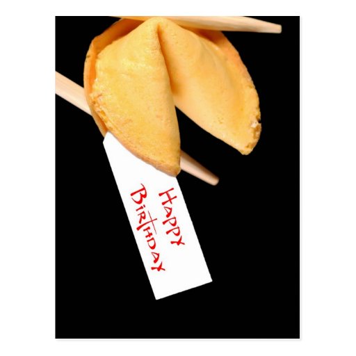 Happy Birthday Fortune Cookie Postcards Zazzle