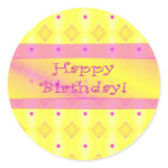 Happy Birthday Fun Round Stickers