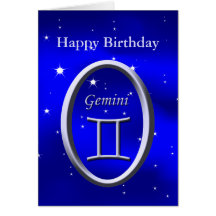 Happy Birthday Gemini Greeting Card
