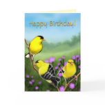 Happy Birthday Goldfinches Customizable Card