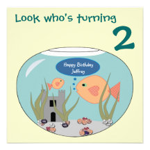 Happy Birthday Goldfish Personalized Invite