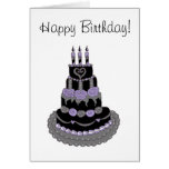 Happy Birthday Gothic Purple Birthday Cake Greeting Card