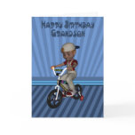 Happy Birthday Grandson, Boy on a bicycle Card