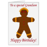 Happy Birthday grandson cookie gingerbread boyl cards