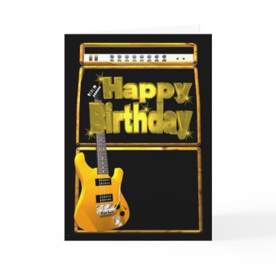 Happy birthday guitars rock Cards
