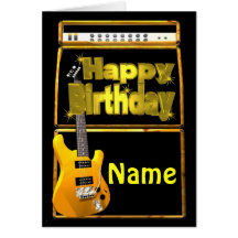 Happy Birthday Guitars with add name Card