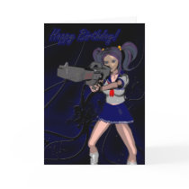 Happy Birthday Gun Greeting Cards
