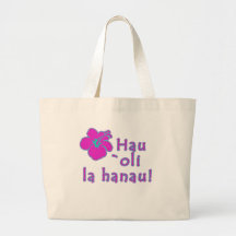 Happy Birthday In Hawaiian Canvas Bag