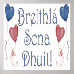 Happy Birthday! in Irish Gaelic posters