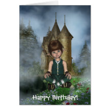 Happy Birthday Irish Elfin Hollie Card