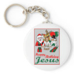 Happy Birthday Jesus keychains