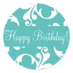 Happy Birthday Leaf Flourish Envelope Sticker Seal