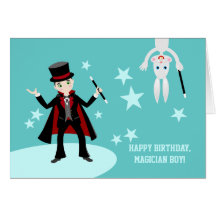 Happy Birthday,magician boy! - said the rabbit Cards